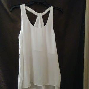 BCBG White keyhole/racer back dressy tank